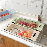 DryChef Spülbecken Organizer – Verstellbarer Abtropfkorb Küche | Auto Drainage Kunststoff | Obst Gemüse Waschkorb