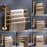 LuxFold Design Handtuchhalter – Klappbare Badetuchstange aus Aluminium | Goldoptik | Platzsparend & Elegant