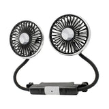 KlimaFahrt Zweifach-Fahrzeugventilator – Autolüfter mit USB-C-Anschluss | 3 Luftstufen & Doppelgebläse | LED-Beleuchtung für Rücksitze