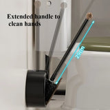HygieMount WC-Bürste zur Wandmontage – Toilettenbürste ohne Bohren in Holzoptik | Langer Griff | Hygienische Reinigung