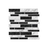 MarbleStyle Premium Marmoroptik Wandaufkleber Schwarz-Weiß Selbstklebend – Wasserfeste Fliesenfolie 1/6/12er Set | Elegante Design-Wandverkleidung für Küche & Bad | Hitzebeständige PVC Fliesensticker