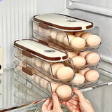 EiVorrat Rollregal für Eier – Mehrstufiger Eierhalter mit Automatischer Nachrollfunktion | Stapelbarer Kühlschrank-Organizer | Platzsparende Eieraufbewahrung