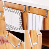 TürFix Pro Edelstahl-Küchentuchhalter ohne Bohren – Über-Schranktür-Handtuchstange | Rostfreier Küchen-Organizer | Platzsparende Hängelösung für Tücher & Küchenzubehör