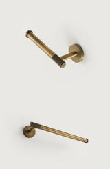 RetroLux Badset Bronze – Messing Badezimmer Zubehör | Gerändelte Oberfläche | Wandmontiertes Accessoires Set
