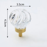 CRYSTELLA Möbelknopf Kristall Champagner – Schrankknopf mit Goldbasis | Glamour Design | Elegantes Möbel-Upgrade