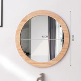 NATURALEO Wandspiegel mit Holzrahmen – Dekorativer Bad- & Schminkspiegel | Klare Reflexion | Zeitloses Wohnaccessoire