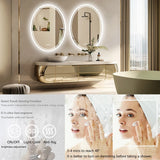 AureaGlow Design-LED-Badspiegel rund rahmenlos – 60×80 cm | Touch-Steuerung | Dimmfunktion | Antibeschlag | Farbwechsellicht