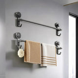 FlexHold Handtuchstange ohne Bohren – 40 cm Wandhalter mit Saugsystem in Mattschwarz, abnehmbar & vielseitig