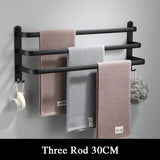 NeroLine Wand-Handtuchhalter Schwarz – Aluminium Handtuchstange | Rostfrei | Platzsparendes Design