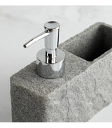 GranitoClean Design-Seifenspender mit Ablage – Küchen- & Badspender | Saubere Ordnung | Steinoptik Eleganz