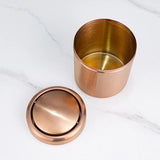 ROSELITE Tisch-Mülleimer Edelstahl Roségold – Mini Abfalleimer mit Klappdeckel | Kompakt & Hygienisch | Modernes Design