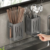 OrgaChef Besteckhalter Küche – Wand Organizer Kunststoff | Löffel & Essstäbchen Abtropfhalter | Moderne Küchenlösung
