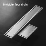GoldenFlow Invisible Dusch-Bodenablauf 304 Edelstahl – Verdeckter Geruchsstop-Abfluss | 5,5 Zoll Quadrat | Gold gebürstet