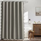 WAVELUX Duschvorhang mit Wellensaum – Wasserdichter Badvorhang aus Polyester | Schimmelhemmend | Elegantes Design