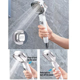 HydroPulse Pro Handbrause mit Hochdrucksystem – 3-Stufen Duschkopf quadratisch | Wassersparend | Ein-Tasten-Stopp-Funktion