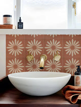 TerraMosaik Fliesenaufkleber selbstklebend – Boho Terrakotta Design für Wand & Boden | Wasserfest | Mediterranes Wohngefühl