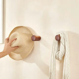NordicHook Wandhaken aus Massivholz – Garderobenhaken Buche oder Schwarznuss | Minimalistisches Design | Platzsparende Aufbewahrung