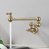 Designer Wand Wasserhahn Küche Goldoptik – Kaltwasserarmatur | Schwenkbarer Hahn | Platzsparend & Elegant