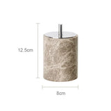 MARBELLA LUX Badezimmer-Set Naturmarmor – 7-teiliges Badaccessoire Set | Exklusive Spa-Optik | Zeitlose Eleganz
