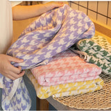 COTONIQUE Hahnentritt Gesichtstuch Baumwolle – Jacquard Handtuch | Saugstark & Hautfreundlich | Vintage Design