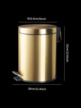 ELEGANZA Roségold Treteimer 3L – Edelstahl Abfalleimer Rund | Platzsparend & Hygienisch | Stilvolles Wohnaccessoire