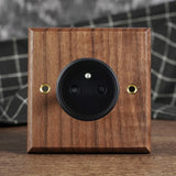 NobleWood Kippschalter aus Walnussholz 1–4 Fach – Messinghebel Lichtschalter | Edles Retro-Design | Integrierte USB-Option