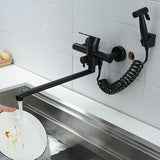 AquaFlow FlexiSprüh Wandarmatur mit Handbrause – Schwenkbare Küchen- & Badarmatur aus Edelstahl