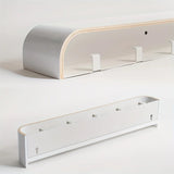 NordicHide SCANDORA Wandgarderobe mit Ablage – Klapphaken Garderobenleiste | Holzoptik & Metall | Platzsparende Flurlösungack Wandgarderobe mit Ablage & versteckten Haken