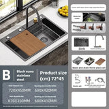 SteelPrime Pro Edelstahl-Küchenspülen-Set – Rechteckiges Einzelbecken | 3 mm Stärke | Mit Wasserhahn & Seifenspender | Komplettsystem für moderne Küchen