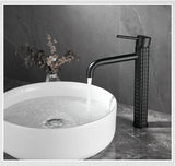 DIAMORA Design Waschtischarmatur Schwarz – Einhebelmischer aus Messing | Luxuriöser Wasserhahn | Elegantes Badezimmer-Highlight