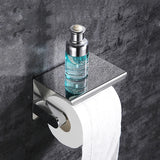 AurumShelf Design Toilettenpapierhalter mit Ablage – Wandmontage aus Aluminiumlegierung | Modernes Badaccessoire | Handyablage integriert