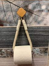 RopeStyle Handtuch- und Toilettenpapierhalter – Bohrfreie Wandhalterung im natürlichen Boho-Design