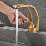 AQUAWAVE Wasserfall Waschbeckenarmatur – Einhebelmischer aus Messing | Wellenauslauf | Modernes Bad-Design