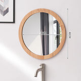 NATURALEO Wandspiegel mit Holzrahmen – Dekorativer Bad- & Schminkspiegel | Klare Reflexion | Zeitloses Wohnaccessoire