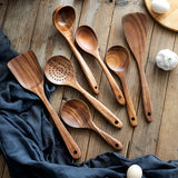 NaturEssence Premium Holz-Küchenhelfer-Set mit Aufbewahrungsgefäß – 5-teiliges Kochbesteck aus Naturholz | Schonendes Kochutensilien-Set für Antihaftgeschirr | Nachhaltiges Küchenorganisations-Set