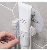 PureStick Wand-Organizer Badezimmer – Selbstklebender Zahnbürstenhalter aus PVC | Platzsparende Aufbewahrung | Hygienisch & Ohne Bohren