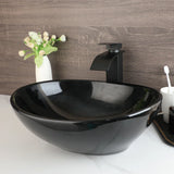 CeramiLux Aufsatzwaschbecken oval – Keramik-Waschschale mit Glanzoberfläche | Modernes Design | Inklusive Ablauf