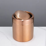 ROSELITE Tisch-Mülleimer Edelstahl Roségold – Mini Abfalleimer mit Klappdeckel | Kompakt & Hygienisch | Modernes Design