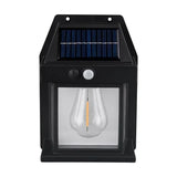 GartenGlanz Solar-Wandleuchte – Außenlampe mit Bewegungssensor | 3 Beleuchtungsarten & IP65 | LED-Gartenlicht mit Glühfadenoptik
