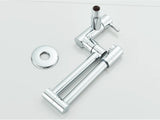 Designer Wand Wasserhahn Küche Goldoptik – Kaltwasserarmatur | Schwenkbarer Hahn | Platzsparend & Elegant
