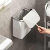 WallClean multifunktionaler Wandmülleimer für Küche und Bad – platzsparender Hängemülleimer mit Druckdeckel | Abfalleimer und Toilettenpapierhalter in einem