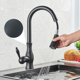 LuxeVario Goldene Küchenarmatur – Eleganter Einhebelmischer mit flexibler Ausziehbrause und 360° Schwenkfunktion