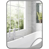NoiraLux Badezimmerspiegel mit schwarzem Metallrahmen 60x80 cm – rechteckiger Wandspiegel | vertikal oder horizontal montierbar | modernes Design mit HD-Silberglas