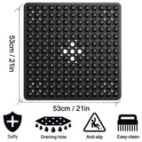SecureFlow Antirutsch-Duschmatte 53x53 cm aus PVC – rutschfeste Sicherheitsmatte für Dusche und Badewanne | starke Saugnäpfe, Schnellentwässerung & hygienischer Komfort