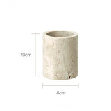 NATURAVITA Badezimmer-Set Travertin Beige – Naturstein Badaccessoires | Spa Design | Zeitlose Eleganz