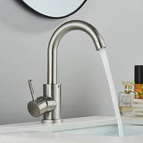 AquaSpin Waschbeckenarmatur Schwarz Nickel – Edelstahl Einhebelmischer | 360° Drehbarer Auslauf | Modernes Bad Design