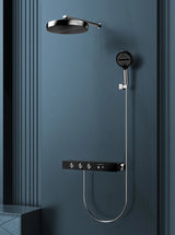 GoldRain Unterputz Duschsystem mit Thermostat – Regendusche in Goldoptik | Konstante Temperatur | Luxus Badlösung