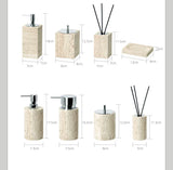 NATURAVITA Badezimmer-Set Travertin Beige – Naturstein Badaccessoires | Spa Design | Zeitlose Eleganz