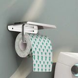 AurumShelf Design Toilettenpapierhalter mit Ablage – Wandmontage aus Aluminiumlegierung | Modernes Badaccessoire | Handyablage integriert