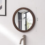 NATURALEO Wandspiegel mit Holzrahmen – Dekorativer Bad- & Schminkspiegel | Klare Reflexion | Zeitloses Wohnaccessoire